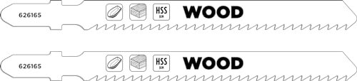 kwb 2x lame per seghetto alternativo legno duro, vetroresina (adatte per legno duro, plastica vetroresina, bimetallo, denti temprati, codolo a T)