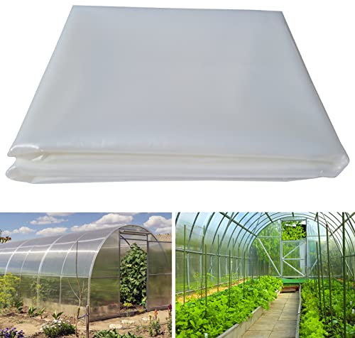 AGGAFA - 100% materiali vergini (8 m x 10 m), resistente (150um/6 mil) polietilene trasparente, 4 anni di vita resistente ai raggi UV e 90% ad alta trasmissione della luce pellicola serra