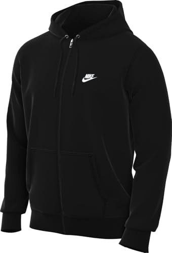 Nike Herren Club Ft Full Zip Jacke, Black/Black/White, M