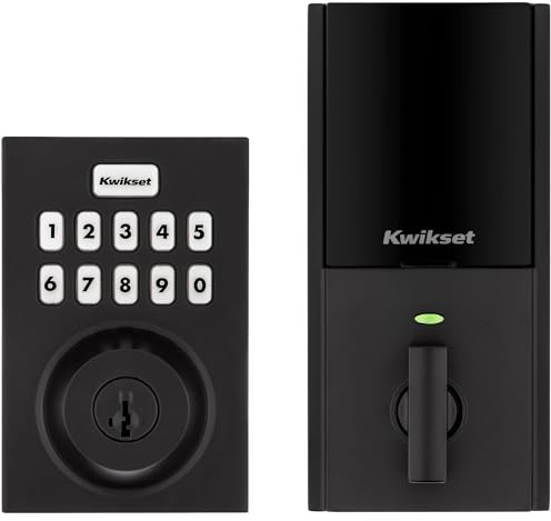 Kwikset HomeConnect 620 Z-Wave Long Range Enabled Keypad Smart Lock Convenient Keyless Entry, Customizable User Codes, Ring Alarm Compatible, Hub Required, Sold Separately Matte Black Contemporary
