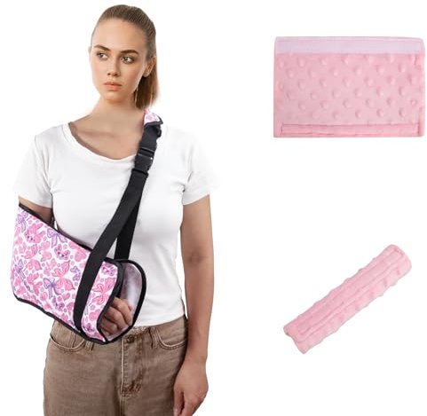 Armschlinge linker arm,Armschlingefür Frauen Bunte Damen,mit weichen Schulterpolstern, Schulterbandage zur Verwendung bei Knochenbrüchen und Verletzungen, eine Arm Sling und zwei Schulterpolster.