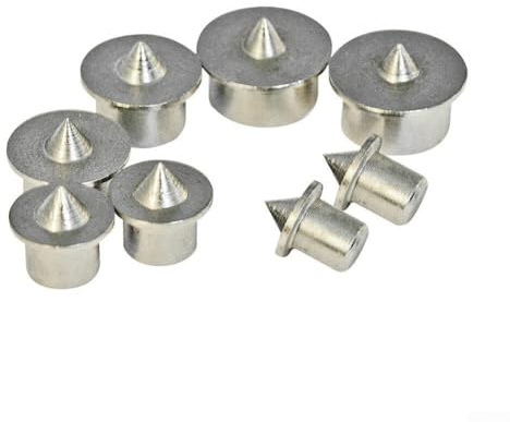 Juego de 8 piezas de centros de clavijas de madera para unión de madera, 6 mm, 8 mm, 10 mm, 12 mm, puntos centrales de acero, para alineación de agujeros de marcador de carpintería