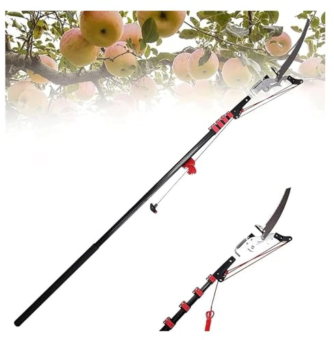 Pole Pruning Saw, Telescopic Tree Pruner, Telescopic Pole Saw Extendable,Tree Saw Branch Long Reach Pole Pruning Saw(24FT)