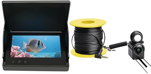 Cámara de pesca impermeable de 4.3 pulgadas con monitor, visión nocturna, 8808 HD, batería de 20 horas de duración para pesca en hielo y mar