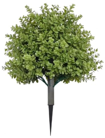 Lagomloot Boule de buis artificielle, résistante aux UV avec piquet pour intérieur et extérieur, décoration de jardin, terrasse, 60 cm