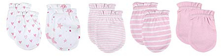 Kiddiezoom Baby Boys Girls Cotton Cap Mitten - 10 Pack Soft Cotton Baby Hats Baby Scratch Mitten Gloves Mitten