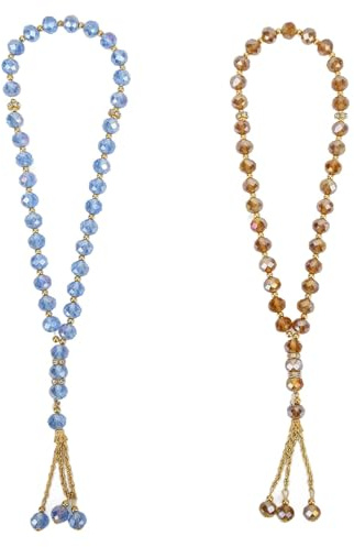 2 st muslimska bönpärlor Tasbih bönpärlor muslimska bönpärlor islamisk bönpärlor Tasbih pärlor halsband för män och kvinnor