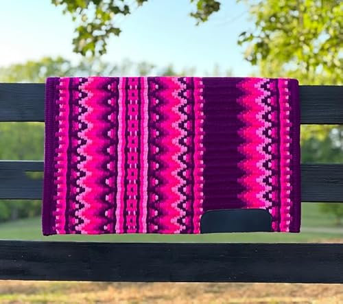 EQUIGEAR Western Show Horse Satteldecke aus neuseeländischer Wolle, Western-Design, handgefertigte Satteldecke, Wollpolster, Sensor Flex (Anpassung möglich), SX79 (34 x 40)