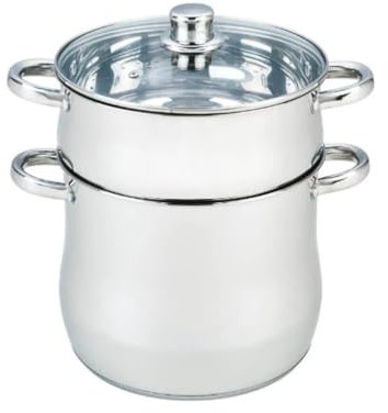 Zahiali Pentola per Cous Cous Cuscus Vaporiera a Induzione in Acciao Inox (10L)