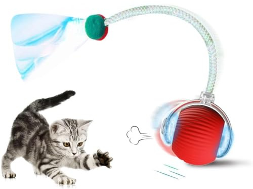 NEOVSUNY Giochi per Gatti, Palla Giocattolo Elettrica, Palla Magica per Cani, Giocattolo Interattivo per Cani, Gatti in Casa Intelligente Rotolante Automatica Cat Toy Ball Con 3 Modalità