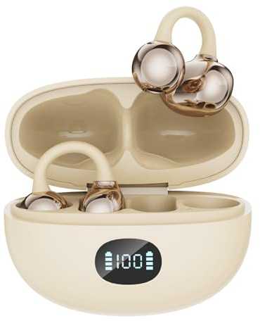 Auriculares Bluetooth Inalámbricos, Audífonos de Oreja Abierta, Clip para Orejas, 4,5g Ultraligeros,Bluetooth 5.49, Audio Direccional,45h Autonomía, iOS y Android,Ideal para Llamadas,Oficina y Deporte