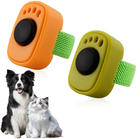 Dongcill Set de 2 Clicker Perro,con Anillo para el Dedo,Clicker para Perros