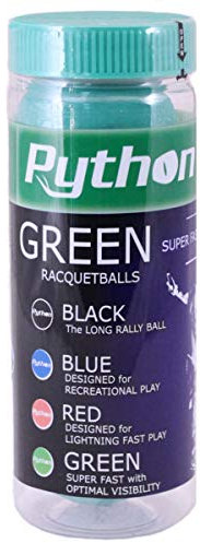 Python 3-Ball Can (grün) Racquetballs (super schnell mit optimaler Sichtbarkeit)