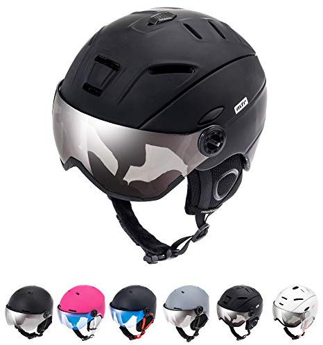 meteor Casque de Ski avec Visière Intégrée - pour Hommes Femmes et Jeunesse - Helmet Snowboard Professionnel de Sports de Neige
