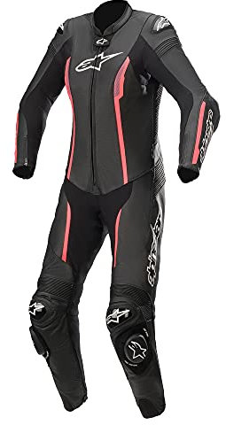 Alpinestars Stella Missile V2 One Piece Motorcycle Ladies Leather Suit (Black/Pink,44)