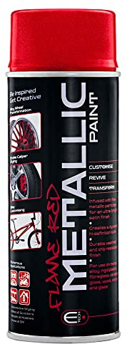 E-TECH Metallic Paint - 400ml (Flame Red) - Multi-Purpose Use ideal for Automotive Styling, Bikes & Scooters, Models & Hobbies and Home & DIY - Interior & Exterior