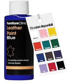 Furniture Clinic Leather Paint - for Painting All Leathers: Footwear, Handbags, Clothing, etc. Flexible and Durable (Blue, 50ml)