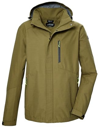 Killtec Uomo Giacca funzionale impermeabile/giacca outdoor con cappuccio senza zip KOS 256 MN JCKT, grünes moos, S, 43280-000