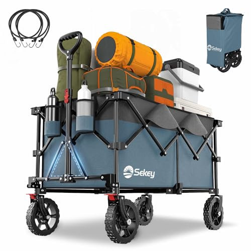 Sekey XXL Plus - Carro Plegable (200 L, 200 kg, Capacidad de Carga, Plegable, Apto para Todo Terreno, con Frenos, Patentado, Plegable en Cuatro direcciones, XXL-PlusG 4010), Color Azul