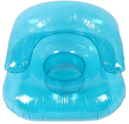 TOPINCN Inflatable Couch for Adults, Transparent PVC Inflatable Chair for Indoor Outdoor Use, Blue Blow Up Lounger Chair Swimming Pool Air Chair for Bedroom Balcony Garden Pool Travel
