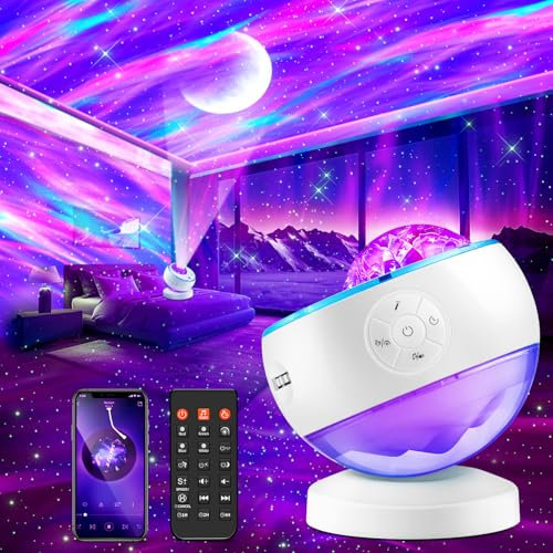 Sternenhimmel Projektor, 300-Lichtmodi Nachttischlampe Nordlicht Projektor, 15 White Noise Bluetooth Nachtlicht Kinder Erwachsene Projektor Galaxy, Timer Sternenprojektor Led Lampe Lichterkette Innen