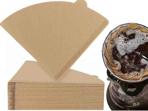 Filtro de Café de Papel,200pcs Filtros de Café,Filtro de Café En Forma de V,Filtro de Café Cónico,Papel de Filtro de Café