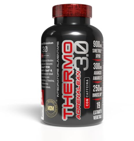 NET Integratori THERMO ADRENALEAN 3.0 con caffeina - 90 cpr - Integratore Termogenico con Stimolanti per Accelerare il Metabolismo