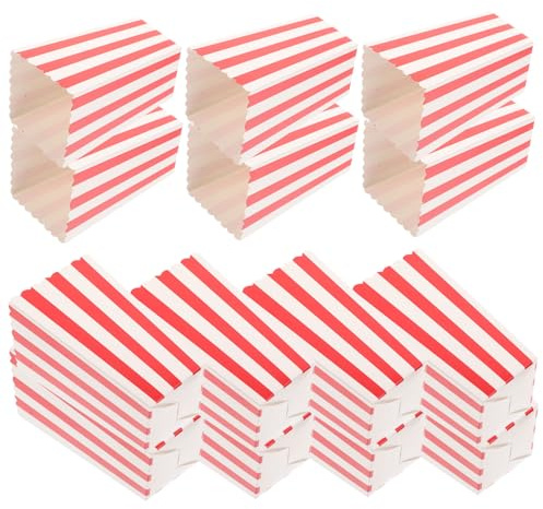 LIFKOME Caja de Palomitas de Maíz Roja de Papel 24 Piezas 550 Ml