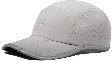 PivotWing Gorro Hombre Mujer Ligero Transpirable UPF 52+ Gorras Beisbol Absorbe Humedad Cómodo Ajustable Gorra Running Deporte Aire Libre Trotar Senderismo Tenis Golf Gorros, Gris Claro 56