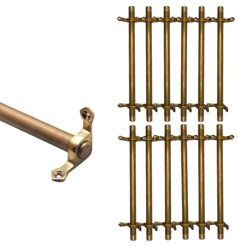 Säkringsstång i mässing för trappmattor, 3/5/13/15-pack, halkfri och hållbar, enkel gör-det-själv-installation för hotell/konstgalleri (12 st, 97 cm (38 tum))