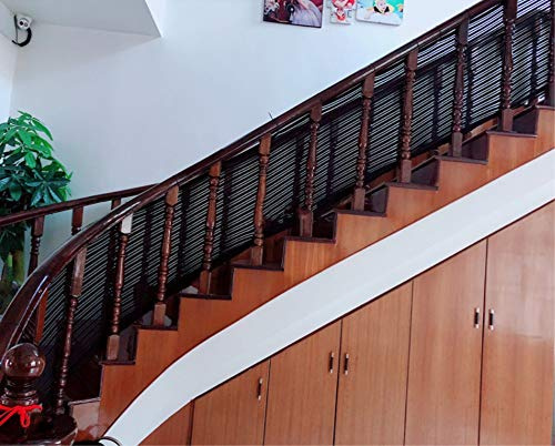 Ez4garden Stairs Anti-Fall Safety Net Balcony Stairway Patio Railing Fence Mesh for Child Pets Toy,Black,1x10m/3.2x33ft