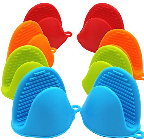 NEPAK 4 Pairs Silicone Cooking Pinch Grips Oven Mitts Potholder for Kitchen Cooking & Baking