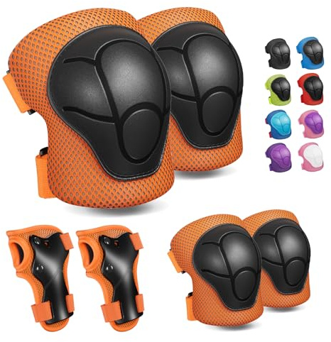 Knee Pads for Kids Knee pads and Elbow Pads Toddler Protective Gear Set Kids Elbow Pads and Knees Pads for Girls Boys with Wrist Guards 3 in 1 for Skating Cycling Bike Rollerblading Scooter [Upgraded]