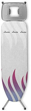 Vileda - Tabla de Planchar Total Reflect M con función de Planchado rápido y sin Gotas, Soporte para Plancha XXL, 120x38 cm, con Altura Ajustable 75-96 cm, Patas Antideslizantes, Color Gris, Normal