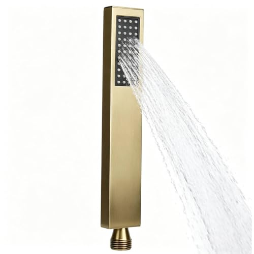 Duschhuvud Högtrycksduschspruta Justerbar G1/2 Kopparspray Universal Duschhuvud Badrum Hotellhanddusch(Gold)