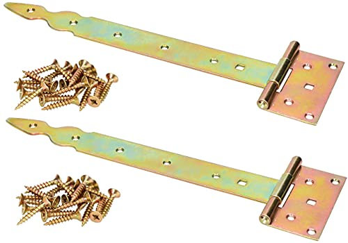 KOTARBAU® 2er Set T-Scharnier Dekorativ 300 mm Verzinkt Gelb