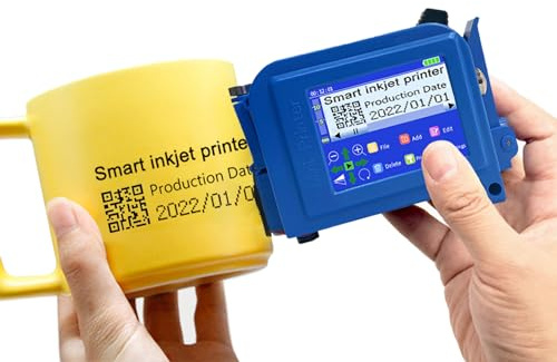 Phezer Mini stampante a getto d'inchiostro aggiornata per tutti i materiali PC11 Plus, 25 lingue e cartuccia d'inchiostro ad asciugatura rapida, dispositivo di marcatura tascabile portatile per data e
