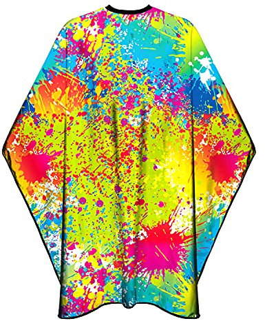 Mantella da parrucchiere per donna, per taglio capelli con bottoni automatici, mantello da barbiere impermeabile per uomo, 150 x 142 cm, Multicolore, L