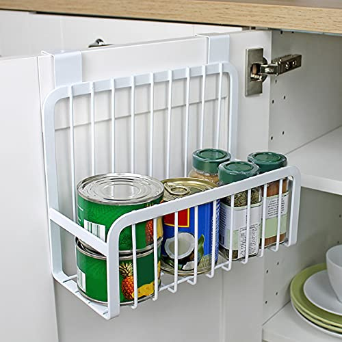 Cestini da Cucina Sospesi Cestello Portaoggetti in Filo Metallico sopra L'organizzatore della Porta dell'Armadio Cestini Portaoggetti a Griglia con Ganci per Cucina Bagno