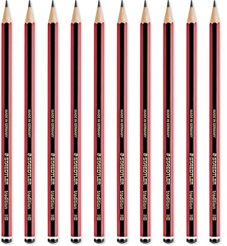 STAEDTLER Tradition Pencil - Drawing Sketching Art - Pack of 10 Pencils - Grade HB