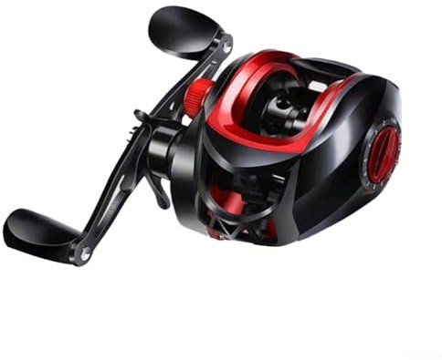 Angelrolle aus Aluminiumlegierung, 7,2:1 Geschwindigkeitsverhältnis mit hohem Widerstand von 8 kg Baitcast-Rolle, Entladungsrotation kann die Größe der Entladekraft (linke Hand) anpassen