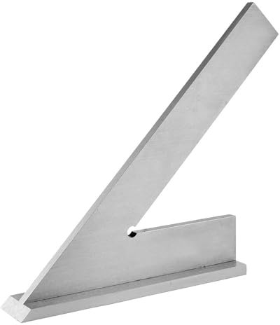 Règle d'angle à 45 degrés, haute précision en acier au carbone, règle d'angle de 45 degrés avec siège, outil de mesure manuel pour ingénieur charpentier (150 x 100 mm)