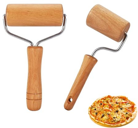 Set di 2 Mattarello Piccolo, uno a Y e uno a 7, Rullo per Pasta Piccolo e Medio con Manico, per Stendere Manualmente Impasti, Pizza, Dolci e Gnocchi