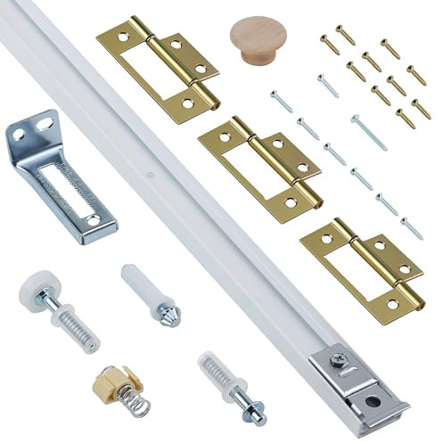 Bifold Door Hardware Kit, 36-Inch Bi-fold Closet Door Track Kit Bifold Closet Door Hardware Kit Folding Door Hardware Repair Replacement Tool Kit