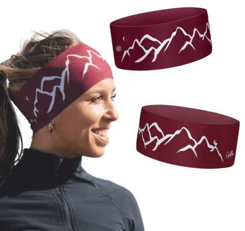 Bergwelten Outdoor Stirnband: Atmungsaktiv & rutschfest | Ideal für Sport, Outdoor & Abenteuer (Burgund)