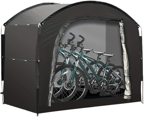 Hitburu Cobertizo De Almacenamiento para Bicicletas,Tienda Organizadora De Tela Oxford para Bicis - Accesorios De Guardado para Equipo De Césped, Piscina, Jardín Y Camping