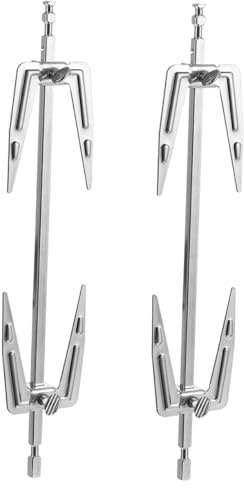DOITOOL 2 pièces Fourches Rotatives Acier Inoxydable pour Barbecue et Friteuse à Air Accessoires pour Rôtissoire Fourchettes à Viande et Poisson Grillés