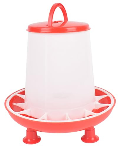 Comedero para pollos de 3 kg, a prueba de salpicaduras para gallinas, patos, pollitos y pájaros, suministros de plástico para pollitos colgantes extraíbles con patas para facilitar la alimentaci