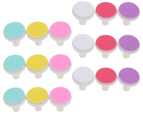 Lurrose Têtes de Meulage pour Ongles de Bébé 18 Pcs, Embouts pour Lime à Ongles Électrique Nourrisson, Accessoires Sûrs et Doux pour Pédicure Électrique Bébé