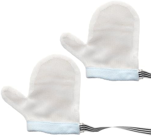 Repfria vantar för, tumskydd barnhandskar inget | vantar skyddshandskar, bitning, nagelbitande i 6 månader ~ 5 år, Anti- ansikte och handätande blå L, Refer to description